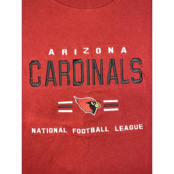 Vintage Arizona Cardinals Embroidered T-Shirt 100% Cotton Red Cropped - Picture 2 of 6